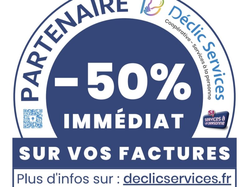 Bénéficiez de 50% de réduction sur vos prestations